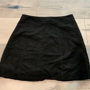 Black Faux Suede Skirt